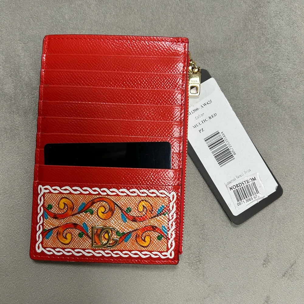 ❌❌SOLD❌❌Dolce&Gabbana Large Carretto
Print Leather Card Holder Multicolor